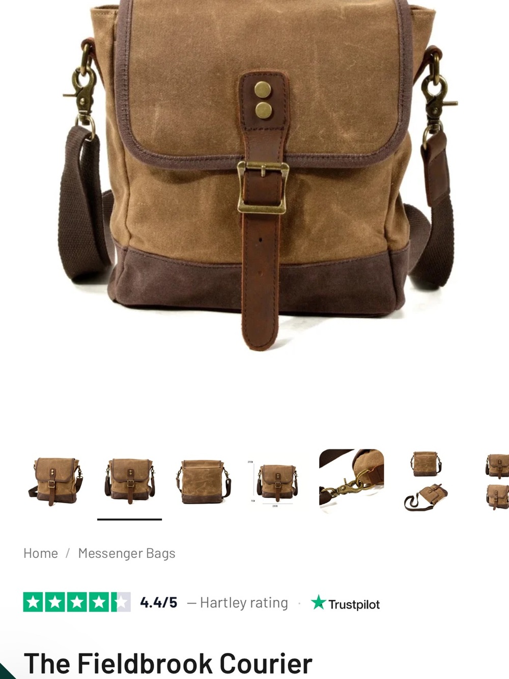 Fieldbrook Courier Messenger Bag - Brown Canvas